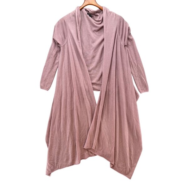 Plush Cashmere Long Cardigan Womens Pink 100% Cashmere Open Front Size M - Picture 3 of 13